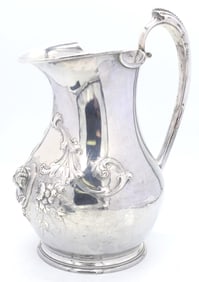 Antique Sterling Pitcher with Dimensional Bust