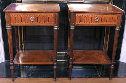 Pair of Louis XV Style Parquetry Bedside Tables