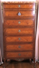 Circa 1900 French Louis XV Marble Top Chest