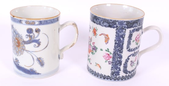 Pair of Antique Chinese Export Tankards