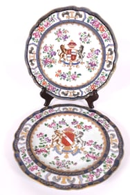 Two Antique Armorial Plates