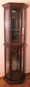 Modern Double Stacked Curio Cabinet