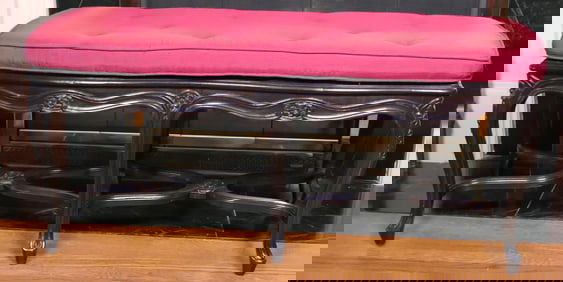 Louis XVI Style Cushioned Bench