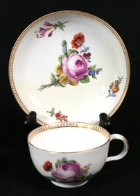 Antique Meissen Teacup and Saucer