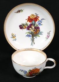 Antique Meissen Teacup and Saucer