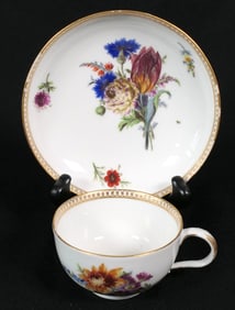 Antique Meissen Teacup and Saucer