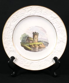 Antique Wilson Creamware Plate with Raised Border