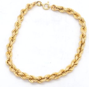 18K Gold Rope Bracelet