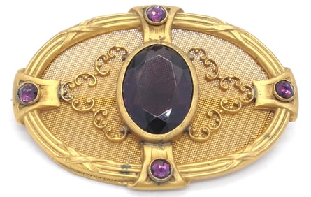 Amethyst on Mesh Pin