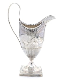 Sterling Cream Pitcher On Footed Square Base