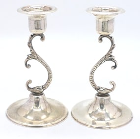 Pair Of Sterling Candlesticks