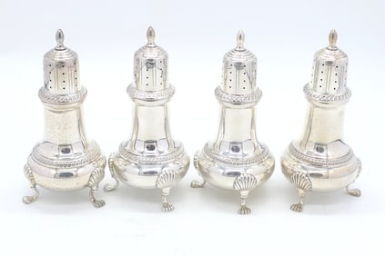 Four Sterling Salt Shakers