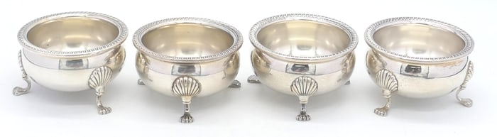 Four Sterling Salt Cellars