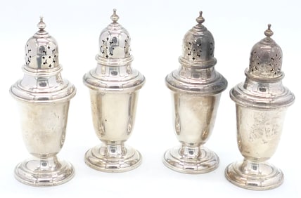 Four Sterling Gorham Salt Shakers