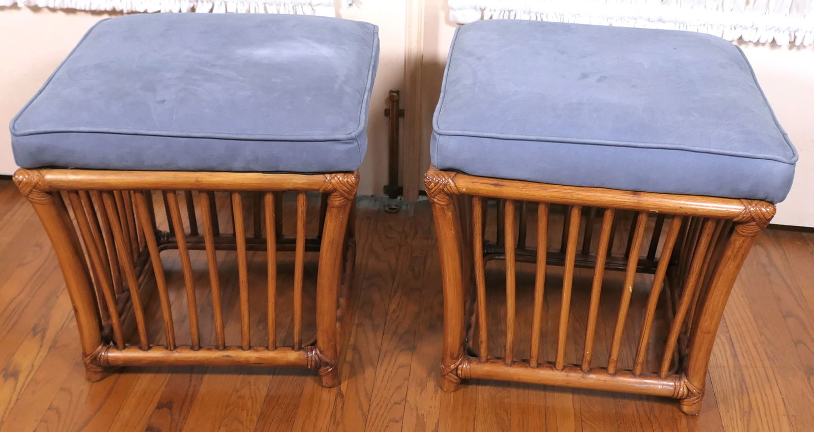 Pair of Fixed Cushioned Stools (1 of 9)