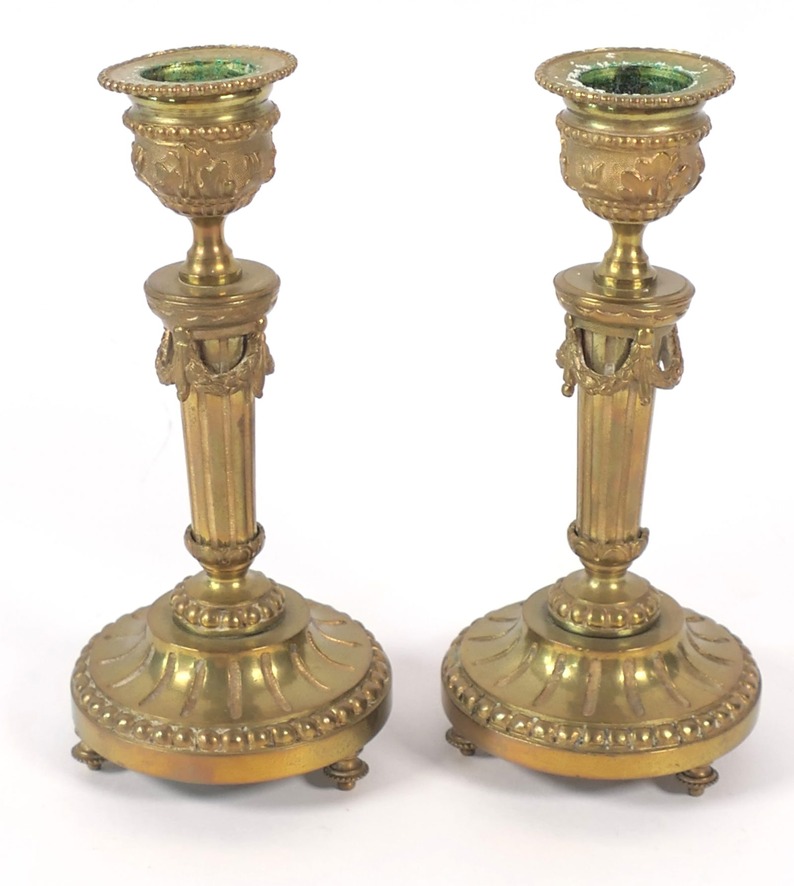 Pair of Louis XVI Style Mini Candlesticks (1 of 4)