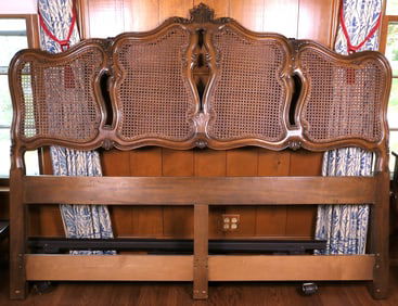 Scalloped Soloman Caned Queen Headboard