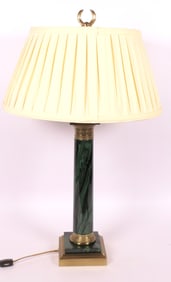 Faux Malachite Column Lamp
