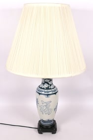 Asian Style Blue and White Lamp