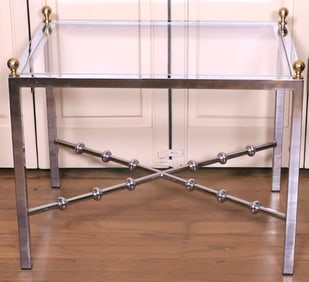 Chrome and Plexiglass Drinks Table