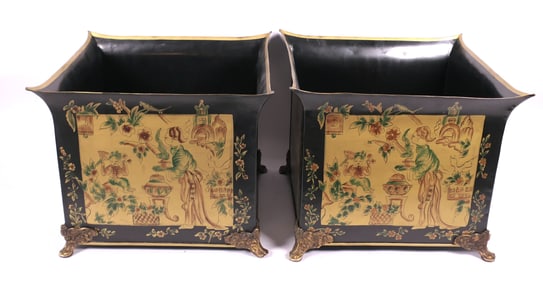 Hand Painted Toleware Planters