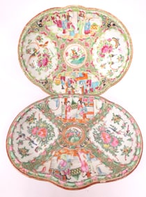 Two Antique Chinese Oblong Plates