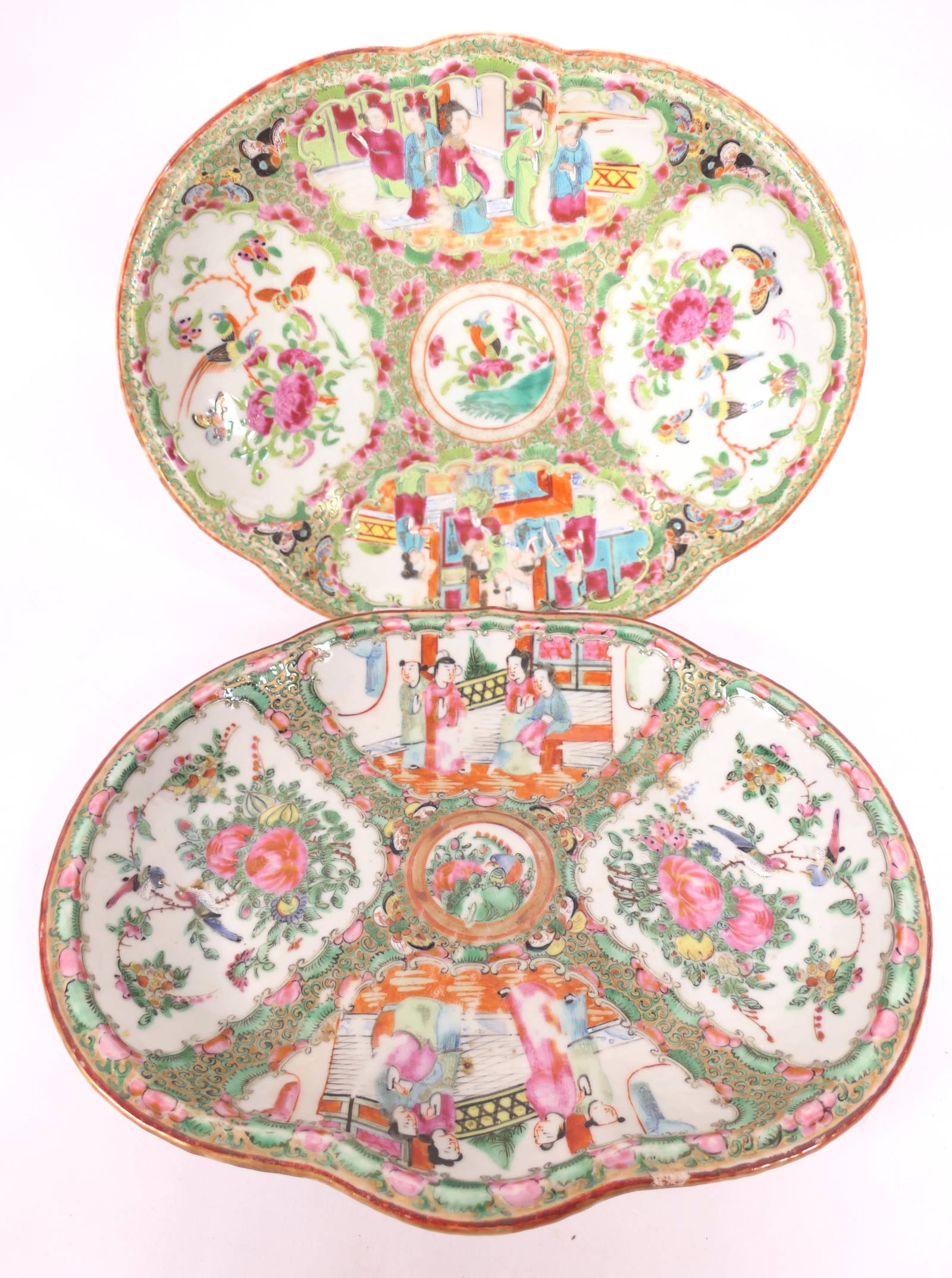 Two Antique Chinese Oblong Plates
