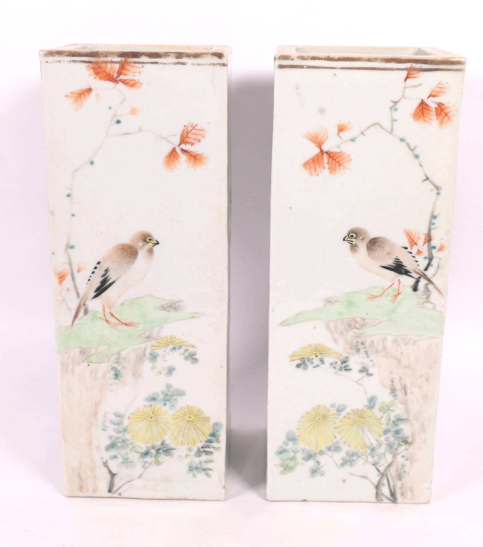 Pair of Chinese Square Vases
