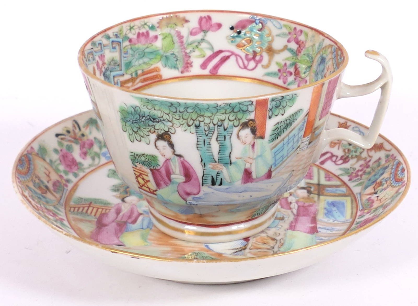 Antique Chinese Export Teacup and Saucer