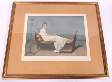 "Madame Recamier" Colored Engraving