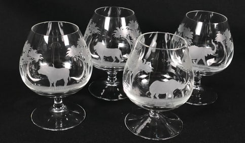 Four Queen Lace Brandy Snifters