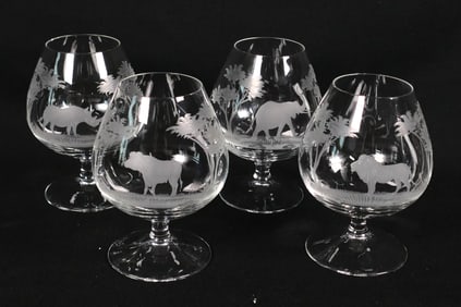 Four Queen Lace Brandy Snifters