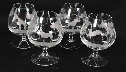 Four Queen Lace Brandy Snifters