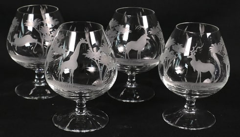Four Queen Lace Brandy Snifters