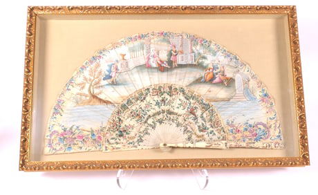 Framed Antique Hand Fan