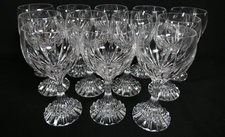 Twelve Baccarat Water Goblets