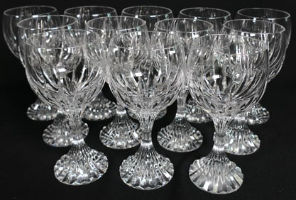 Twelve Baccarat Massena Wine Goblets