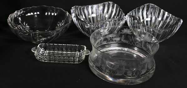 Lead Crystal and Glass Serving Pieces