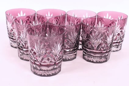 Amethyst Bohemian Crystal Lowball Glasses
