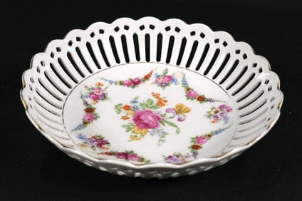 Vintage Dresden Reticulated Dish