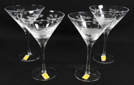 Four Safari Martini Glasses