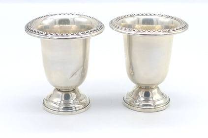Two Sterling Toothpick Holders