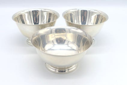 Three Small Sterling Bowls