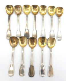 Twelve Sterling Salt Spoons