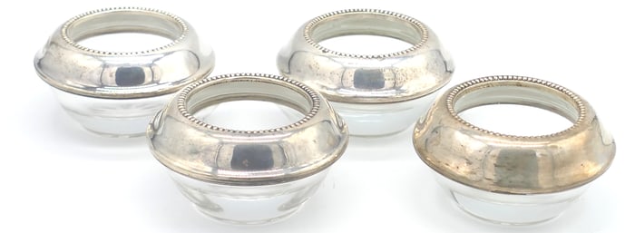 Four Sterling Collar Open Salt Cellars