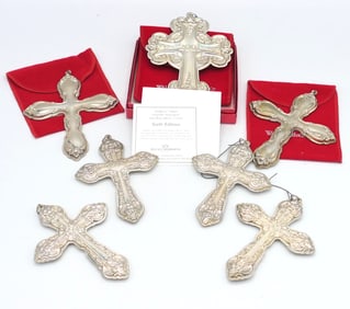 Seven Sterling Cross Ornaments