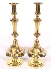Two Pairs of Brass Candlesticks
