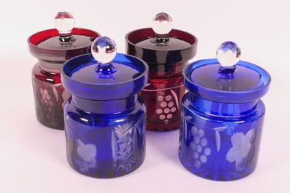 Four Hand Cut Jam Jars