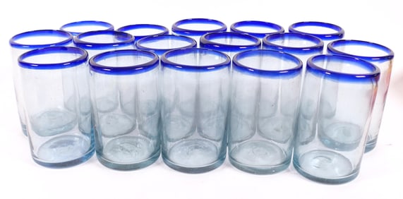 Sixteen Hand Blown Tumblers