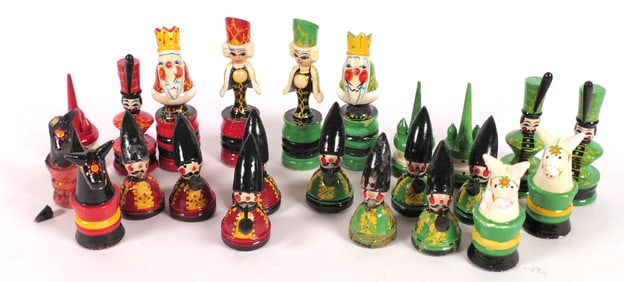 1960's Incomplete Erzgebirge Chess Set